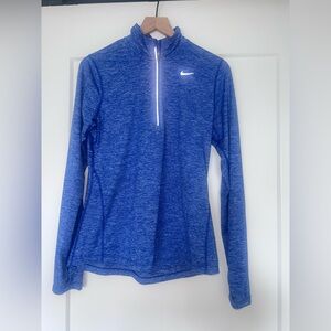 NIKE dri fit half zip element running shirt, heather royal blue, size medium